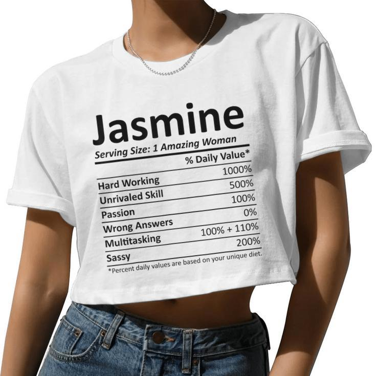 Jasmine Nutrition Personalized Name Christmas Women Cropped T-shirt