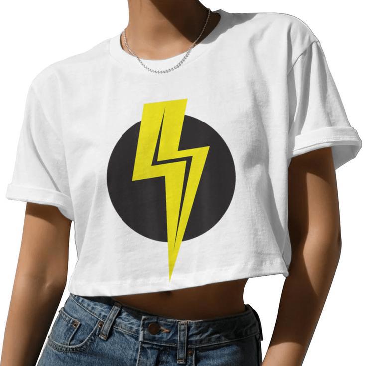 Lightning Bolt And Circle T For Boys And Girls Women Cropped T-shirt