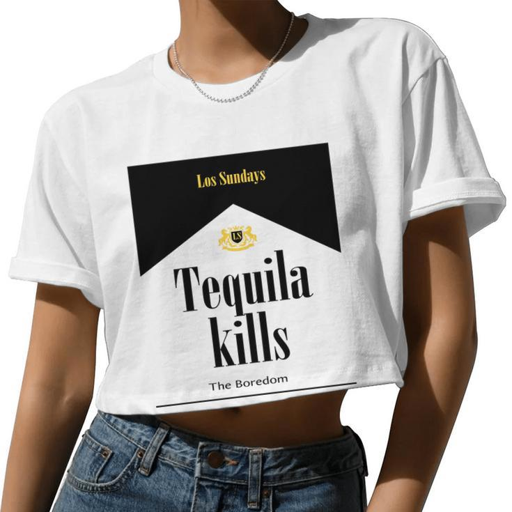 Los Sundays Tequila Kills The Boredom Sunday Club V2 Women Cropped T-shirt