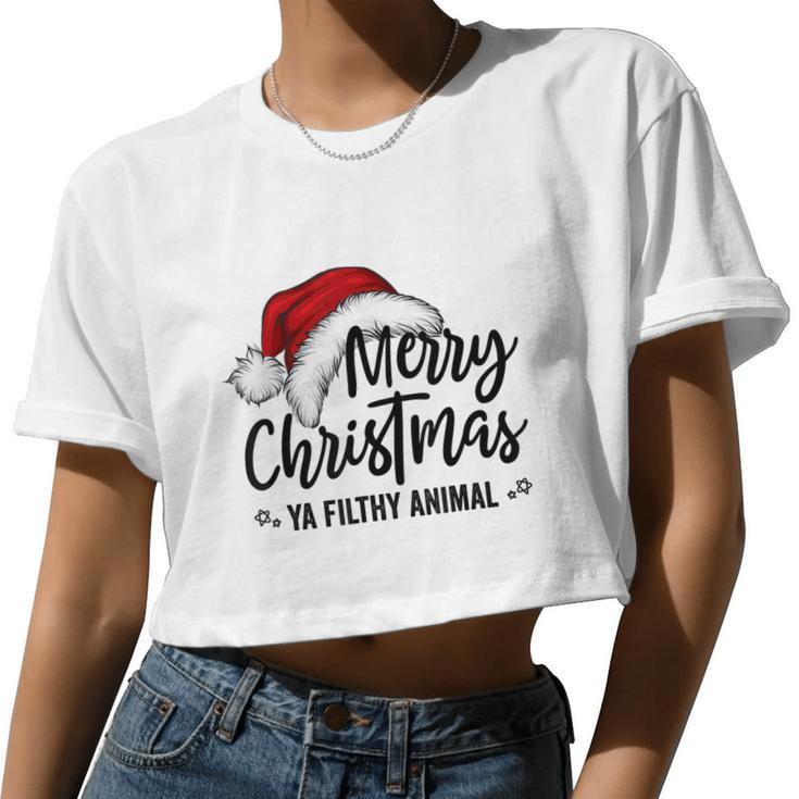 Merry Christmas Ya Filthy Animals Christmas V2 Women Cropped T-shirt