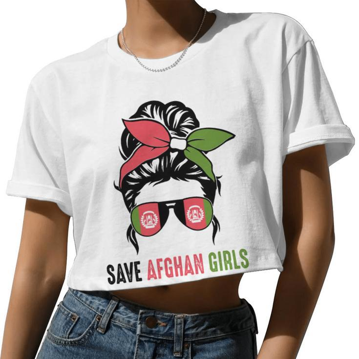 Save Afghan Girls Women Cropped T-shirt