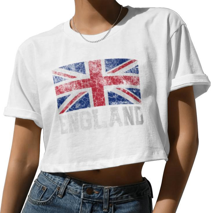 Union Jack Flag Uk England United Kingdom Roots Women Women Cropped T-shirt
