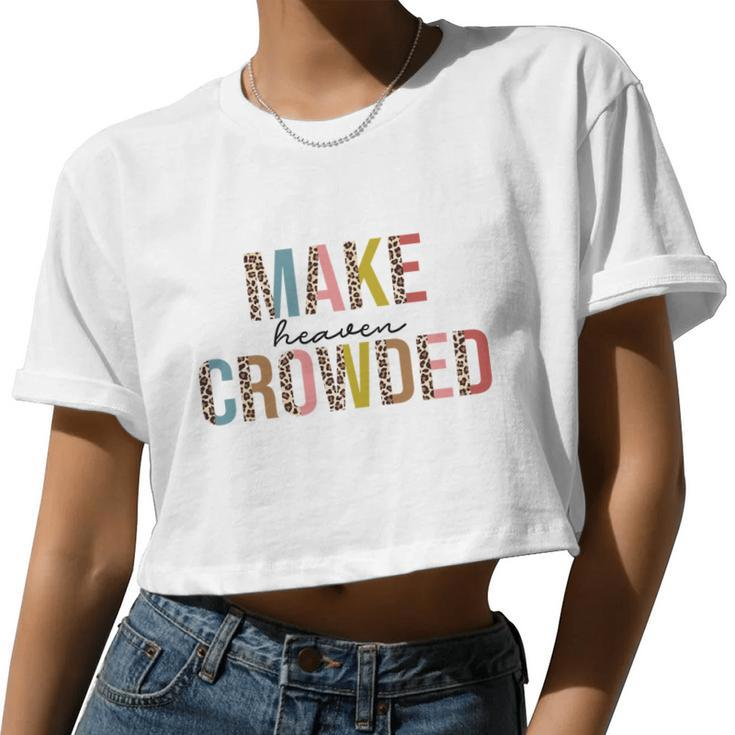 Make Heaven Crow Ded Leopard God Faith Christian Kid  Women Cropped T-shirt