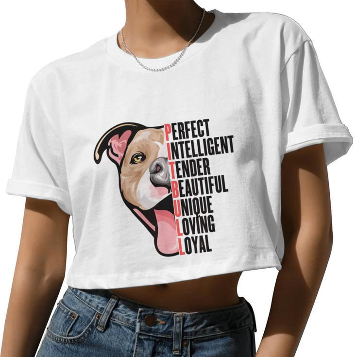 Pitbull Proud Pitbull Owners Top Kids Women Cropped T-shirt
