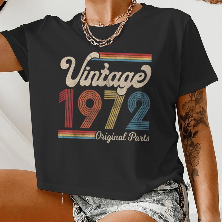 1972 Vintage 1972 Birthday Women Born Made 1972 Women Cropped T-shirt