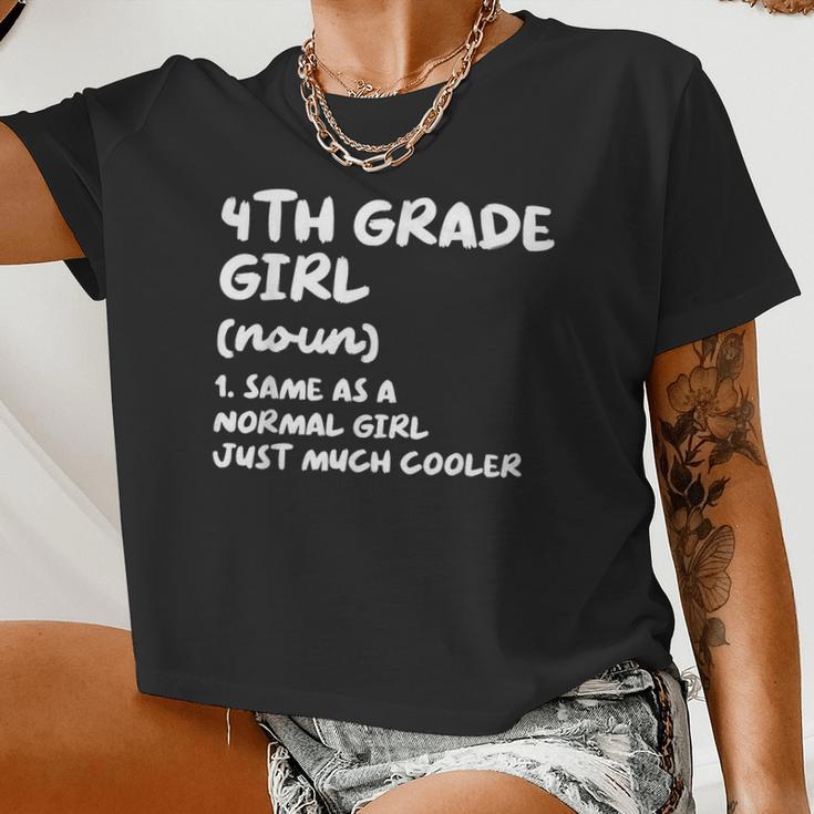 4Th Grade Girl Definition Back To School Student Women Cropped T-shirt