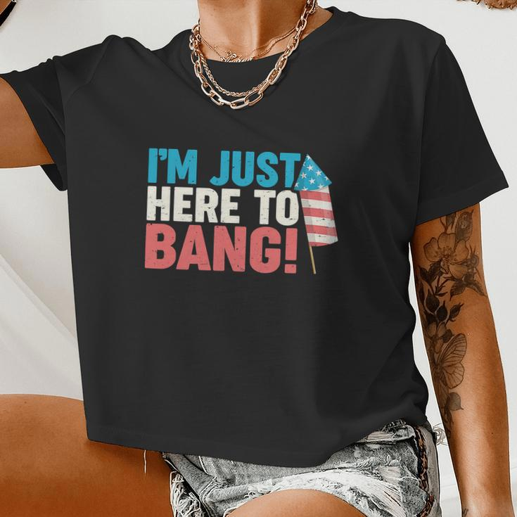 4Th Of July I'm Just Here To Bang Firework Women Cropped T-shirt