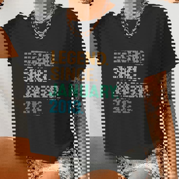 9Th Birthday 9 Year Old Legend Since January 2013 V3 Women Cropped T-shirt
