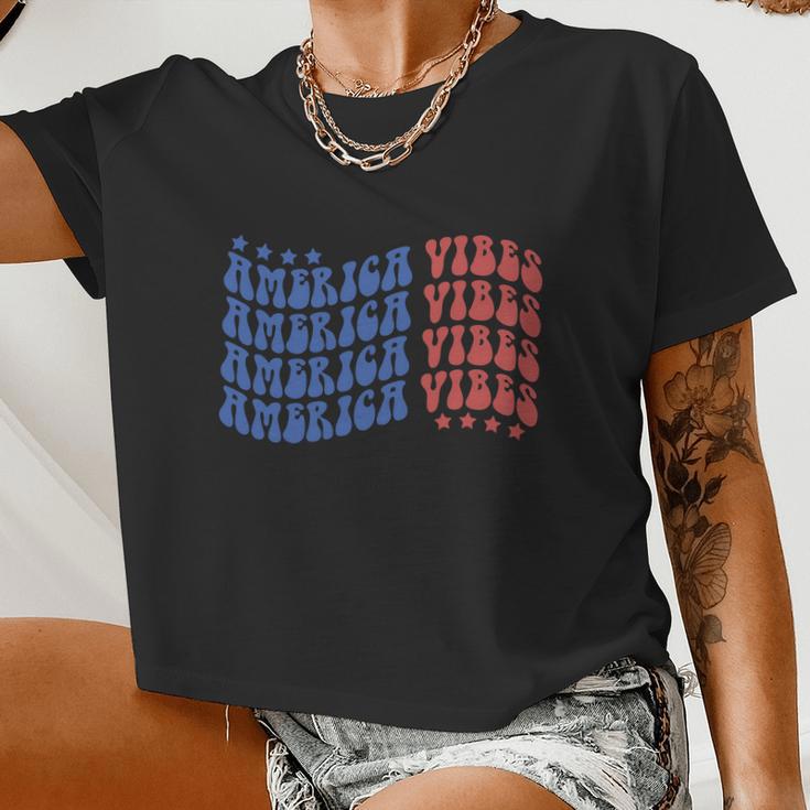 America Vibes 4Th Of July Women Cropped T-shirt