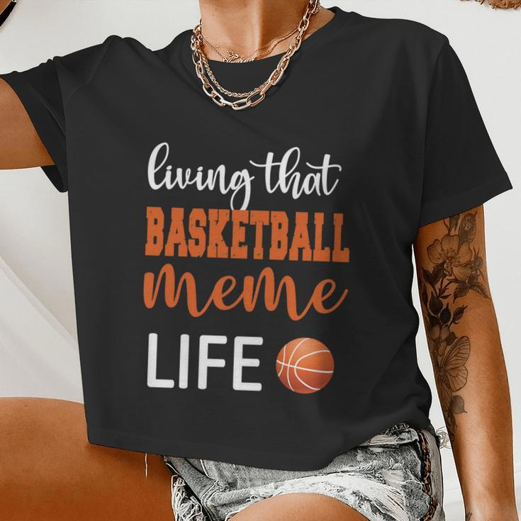 Basketball Meme Life Basketball Grandma Meme Women Cropped T-shirt