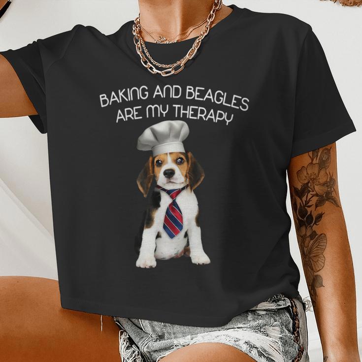 Beagle Dog Baking And Beagle Dogs Puppy Cute Mother Day 106 Beagles Women Cropped T-shirt