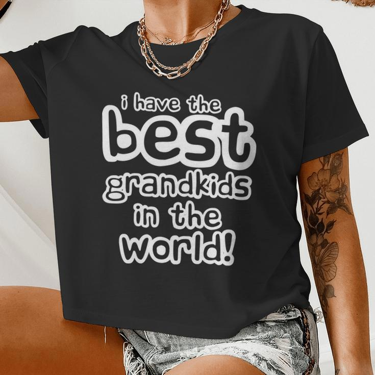 I Have The Best Grandkids In The World Tshirt Women Cropped T-shirt