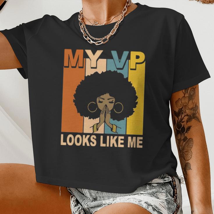 Black Girl My Vp Looks Like Me Retro Hoodie Women Cropped T-shirt