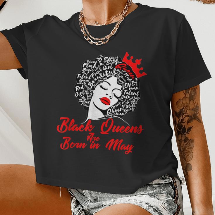 Black Queens Are Born In May Birthday Women Cropped T-shirt