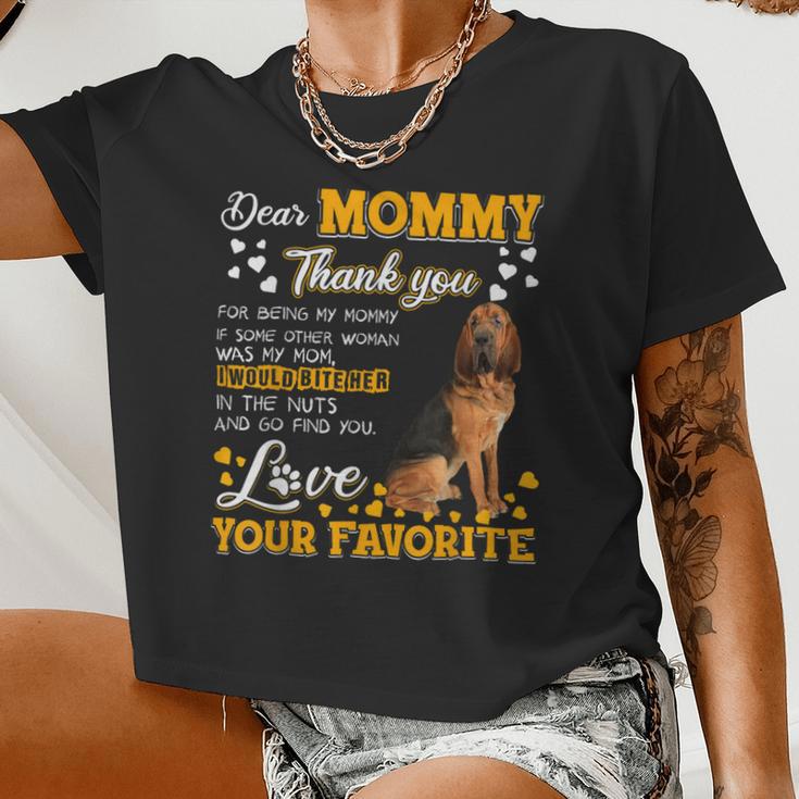 Bloodhound Dear Mommy Thank You For Being My Mommy Women Cropped T-shirt