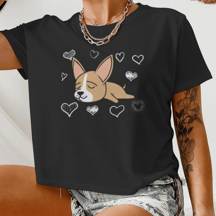 Chihuahua Mom Valentines Day For Girls Boys Women Cropped T-shirt