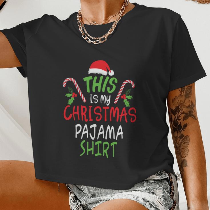 This Is My Christmas Pajama Shirt Xmas Christmas Squad Snowman Mom Claus Women Cropped T-shirt