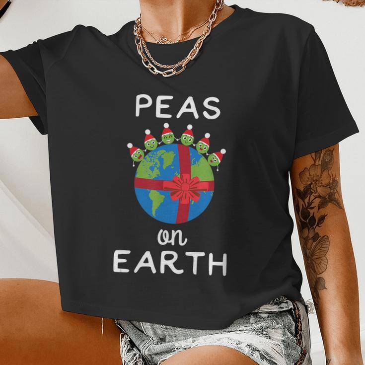 Christmas Peas On Earth World Peace Pea Tshirt Women Cropped T-shirt