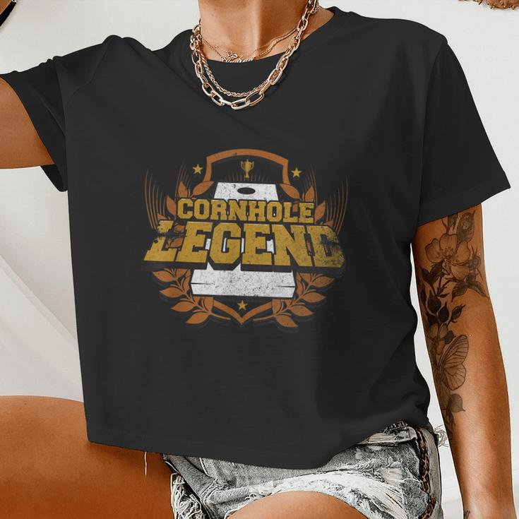Cornhole Legend Cornhole Tournament Women Cropped T-shirt
