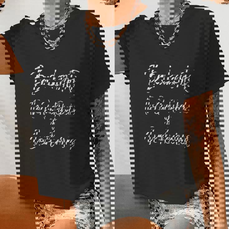 Cute Quote Cheer Backspots The Quarterback Of Cheerleading Meaningful Women Cropped T-shirt