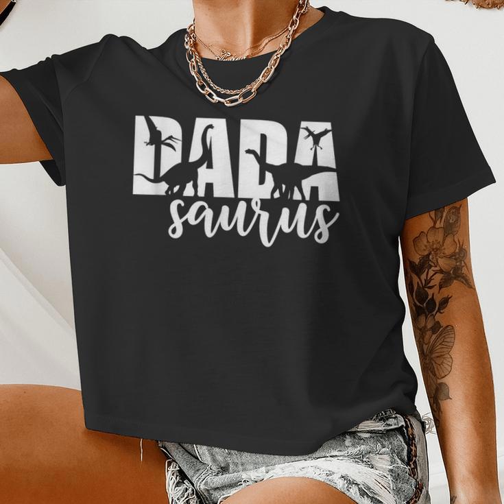 DadasaurusRex Dinosaur Dada Saurus Mother's Family Women Cropped T-shirt