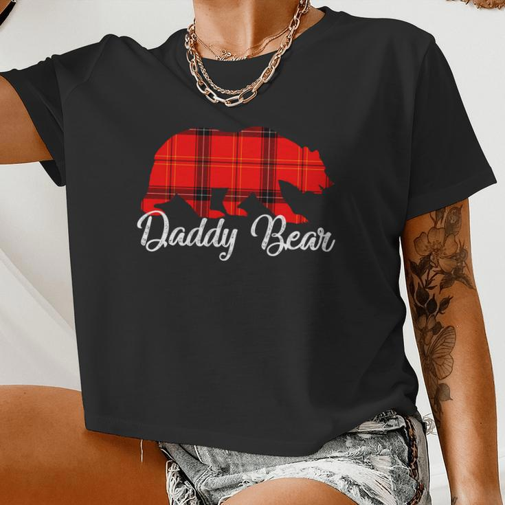 Daddy Bear Buffalo Plaid Women Cropped T-shirt