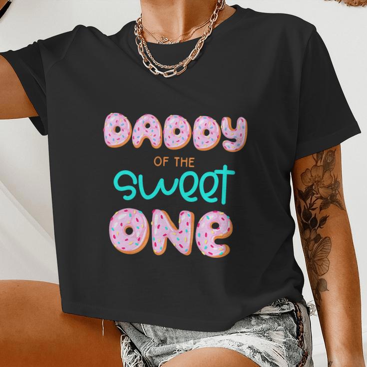 Daddy Of The Sweet One First Birthday Matching Family Donut Women Cropped T-shirt