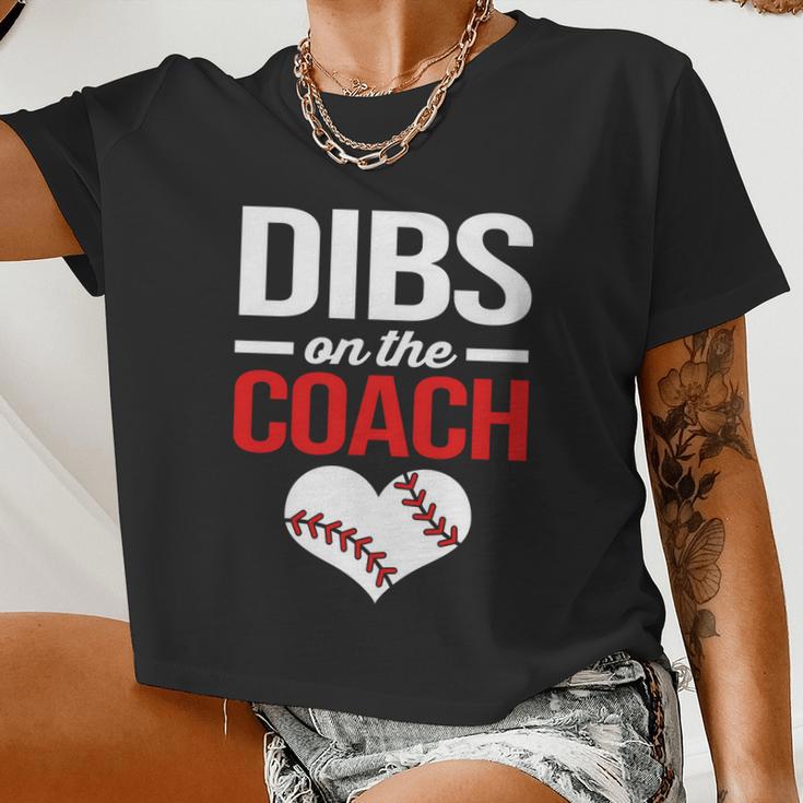 Dibs On The Coach Baseball Women Women Cropped T-shirt