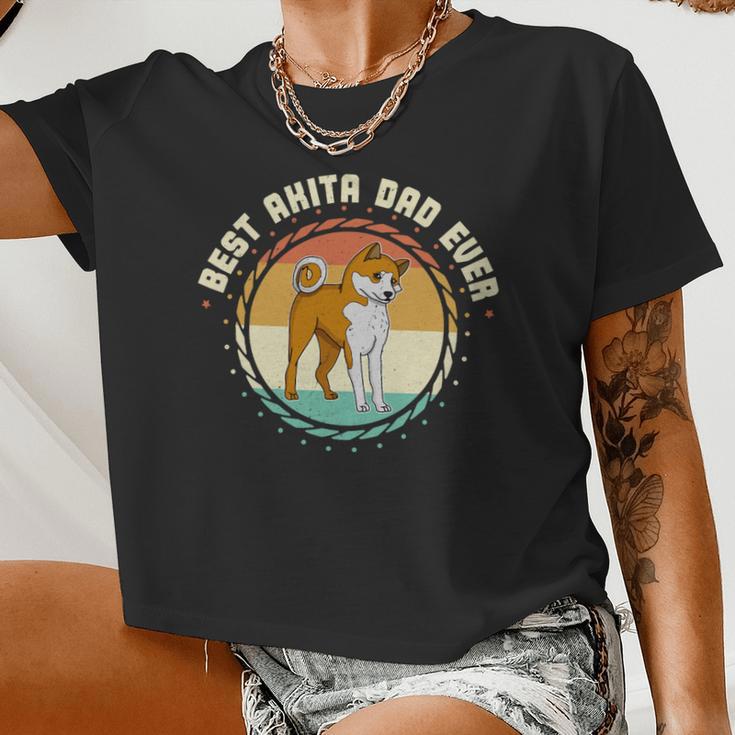 Dog Akita Mom Dog Sayings Breeder 637 Women Cropped T-shirt