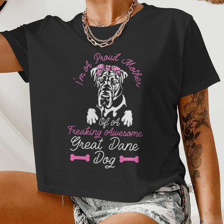 Dog Breed Mom Dog Owner Great Dane Mom Women Cropped T-shirt