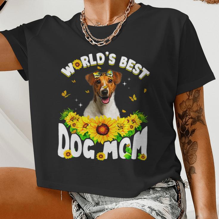 Dog Jack Russell Worlds Best Jack Russell Terrier Dog Mom Women Cropped T-shirt