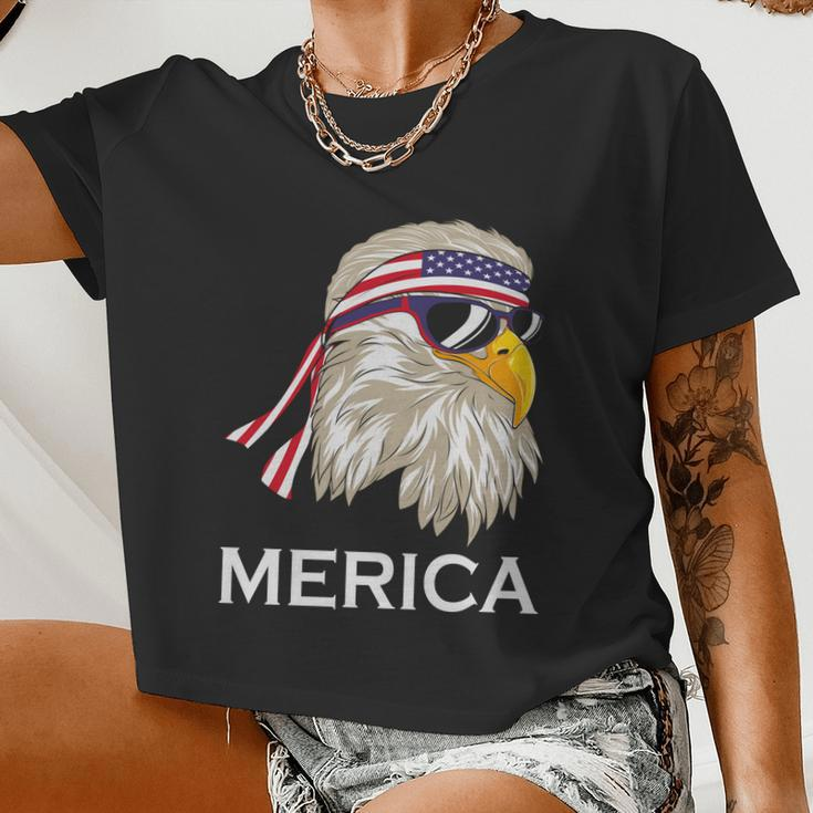 Eagle Mullet 4Th Of July Usa Merica 4Th Of July Women Cropped T-shirt