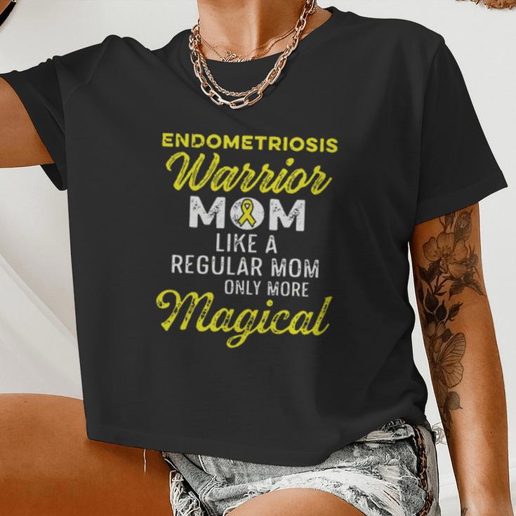 Endometriosis Warrior Mom Like A Regular Mom Only More Magical Women Cropped T-shirt