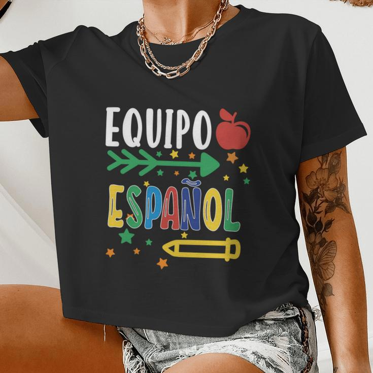 Equipo Espanol Spanish Teacher Regalo Para Maestra Women Cropped T-shirt