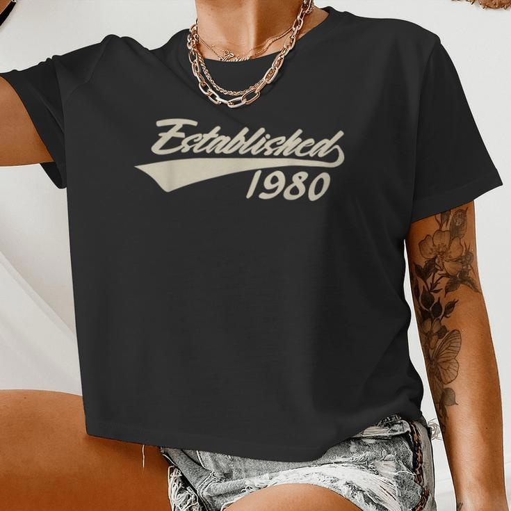 Established 1980 44 Years Old Bday 44Th Birthday Women Women Cropped T-shirt