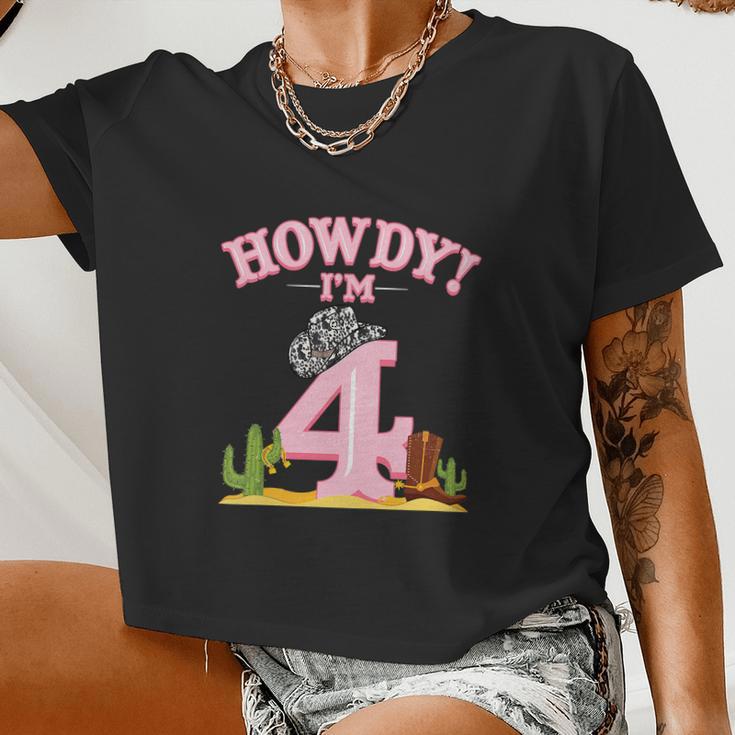 Cowgirl 4Th Birthday Western Country Southern Women Cropped T-shirt