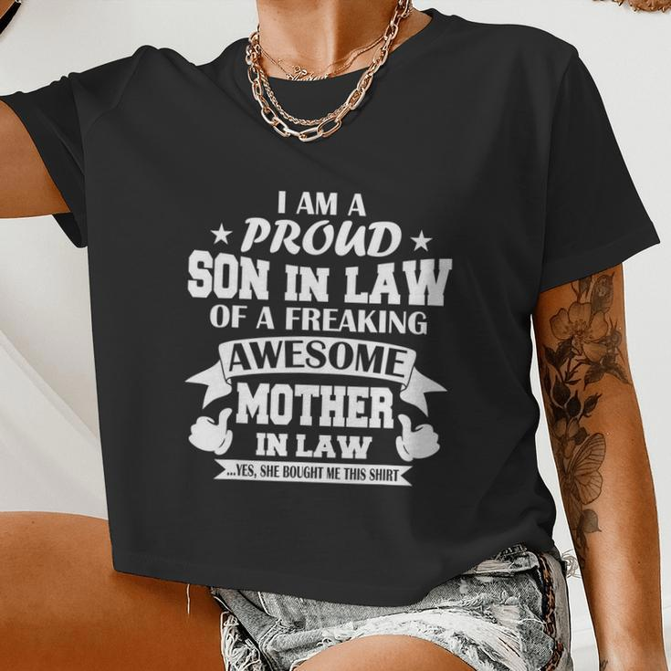 I'm A Proud Son In Law Of A Freaking Awesome Mother In Law Women Cropped T-shirt