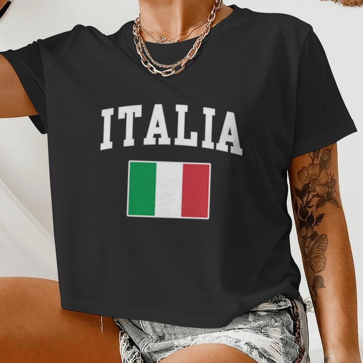 Italia Flag Italy Italian Italiano Family For Men Women Ki Women Cropped T-shirt