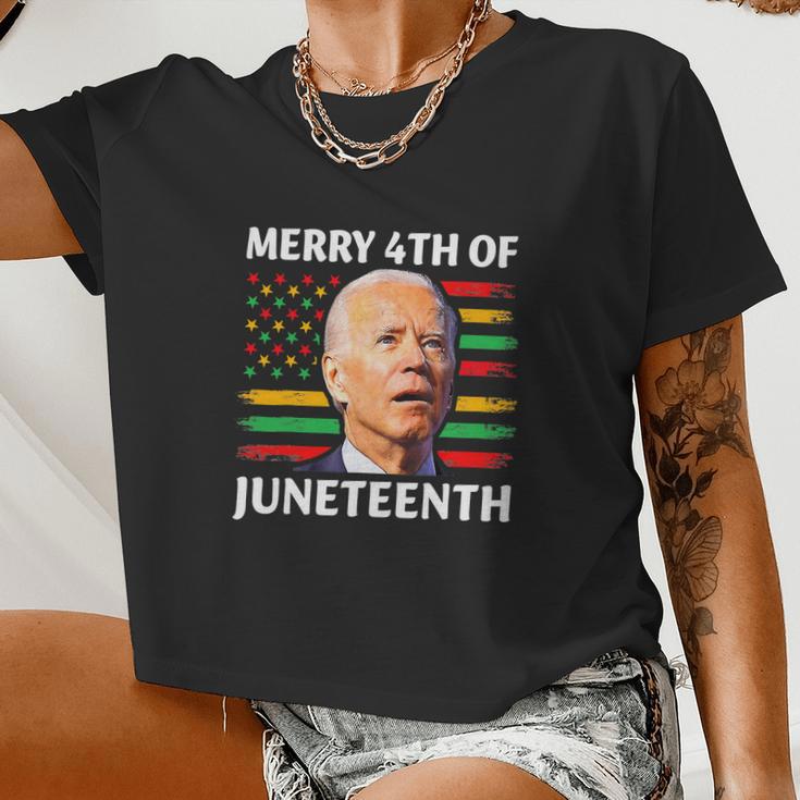 Joe Biden Merry 4Th Of July Women Cropped T-shirt