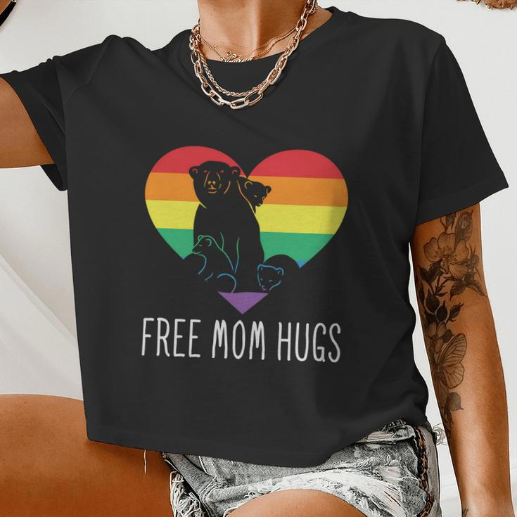 Lgbt Free Mom Hugs Pride Month Women Cropped T-shirt