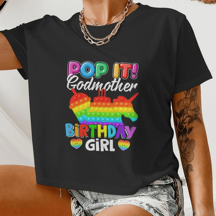 Pop It Godmother Birthday Girl Women Cropped T-shirt