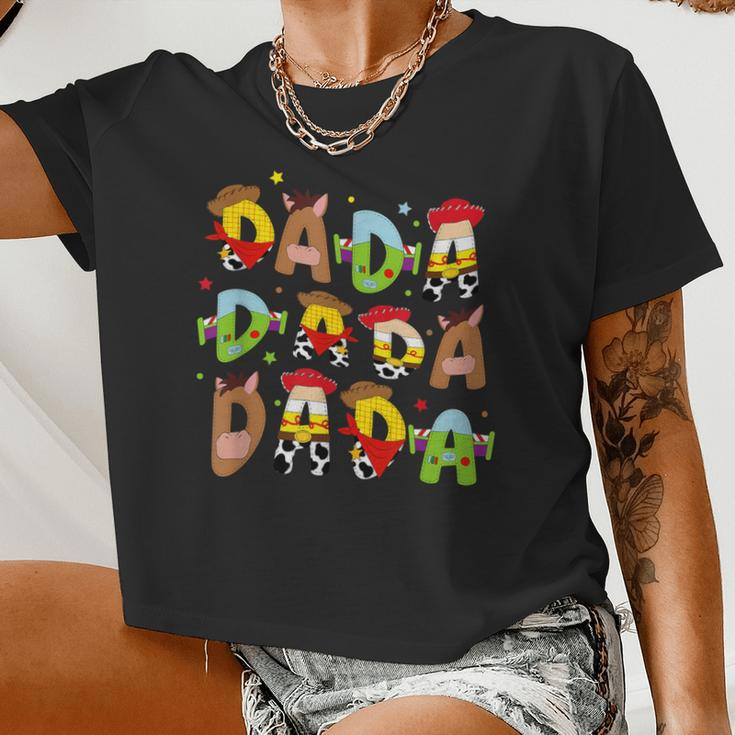 Story Dada Toy Boy Dad Fathers Day For Women Women Cropped T-shirt