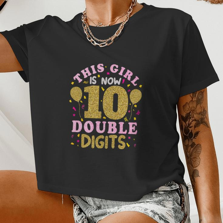 This Girl Is 10 Years Old 10Th Birthday Women Cropped T-shirt