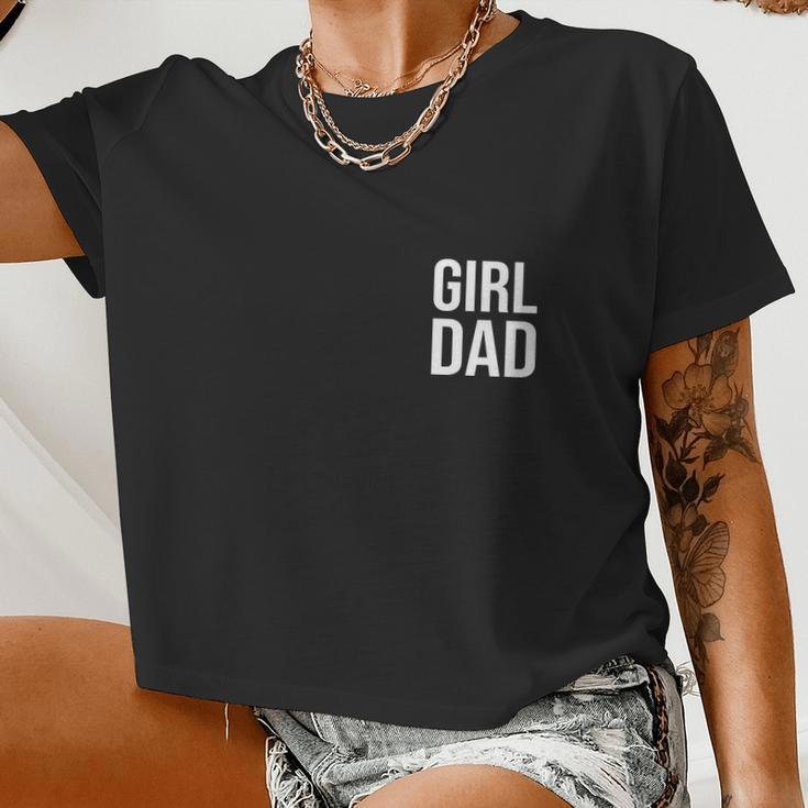 Girl Dad Pocket Print Daddy Papa Father's Day Women Cropped T-shirt