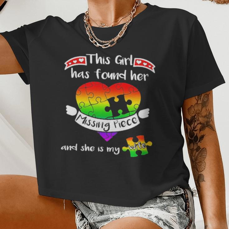 This Girl Has Found Her Missing Piece Autism Women Cropped T-shirt