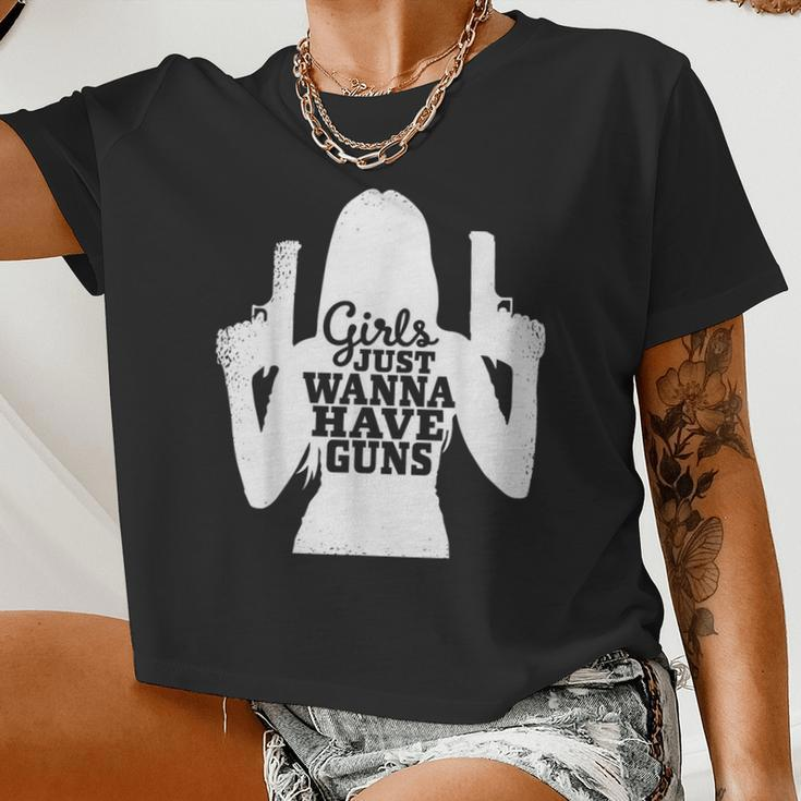 Girls Just Wanna Have Guns Female Sport Shooters Women Cropped T-shirt