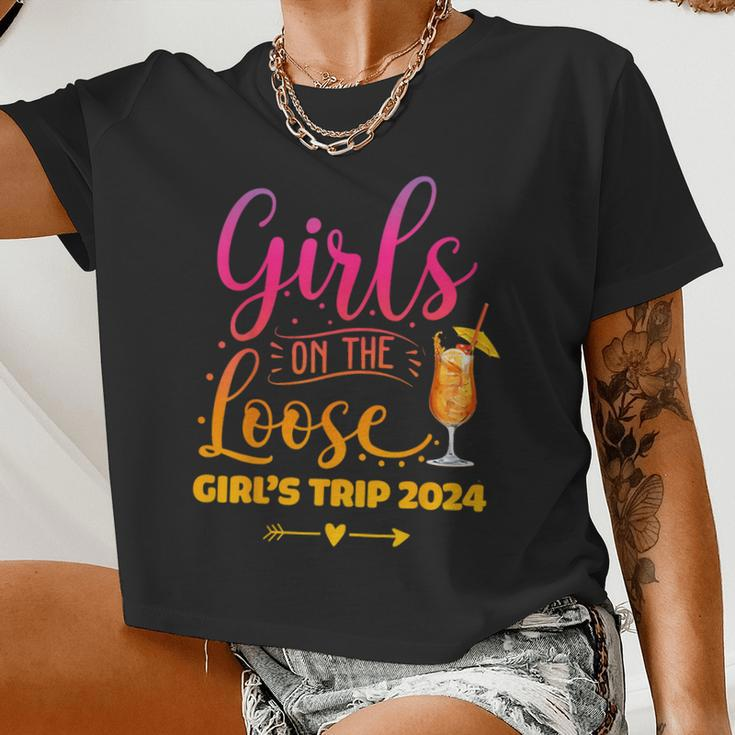 Girls On The Loose Tie Dye Girls Weekend Trip 2024 Women Cropped T-shirt