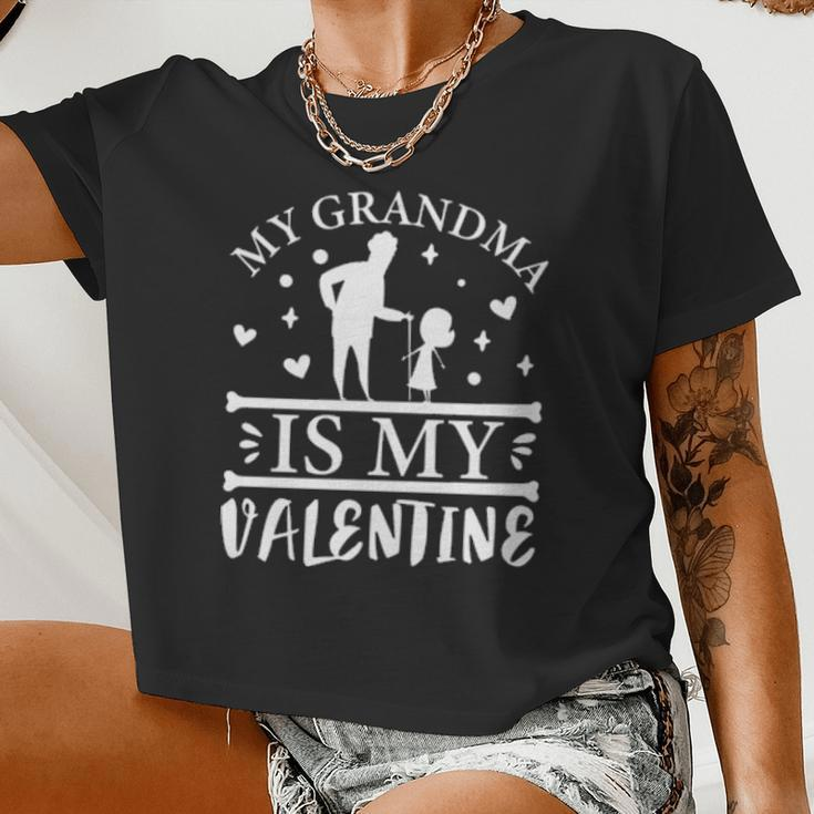 My Grandma Is My Valentine Women Cropped T-shirt