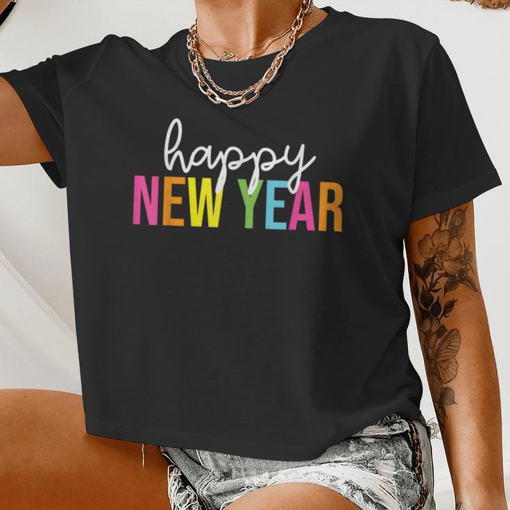 Happy New Year Day Eve Party For Teachers And Students Women Cropped T-shirt