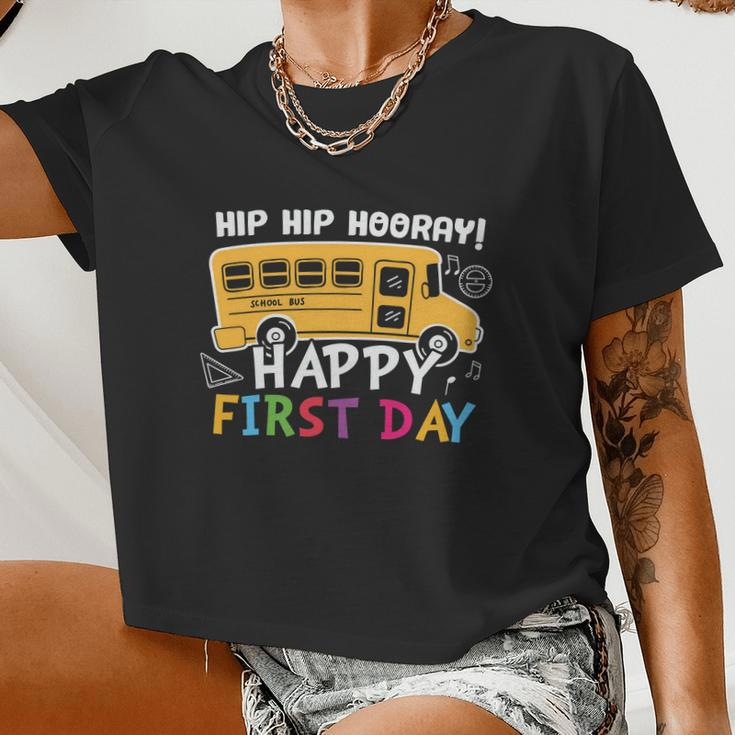 Hip Hip Hooray Happy First Day Back To School First Day Of School V3 Women Cropped T-shirt